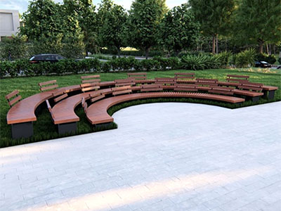 Амфитеатр Радиус со спинками, радиус 3-5 м