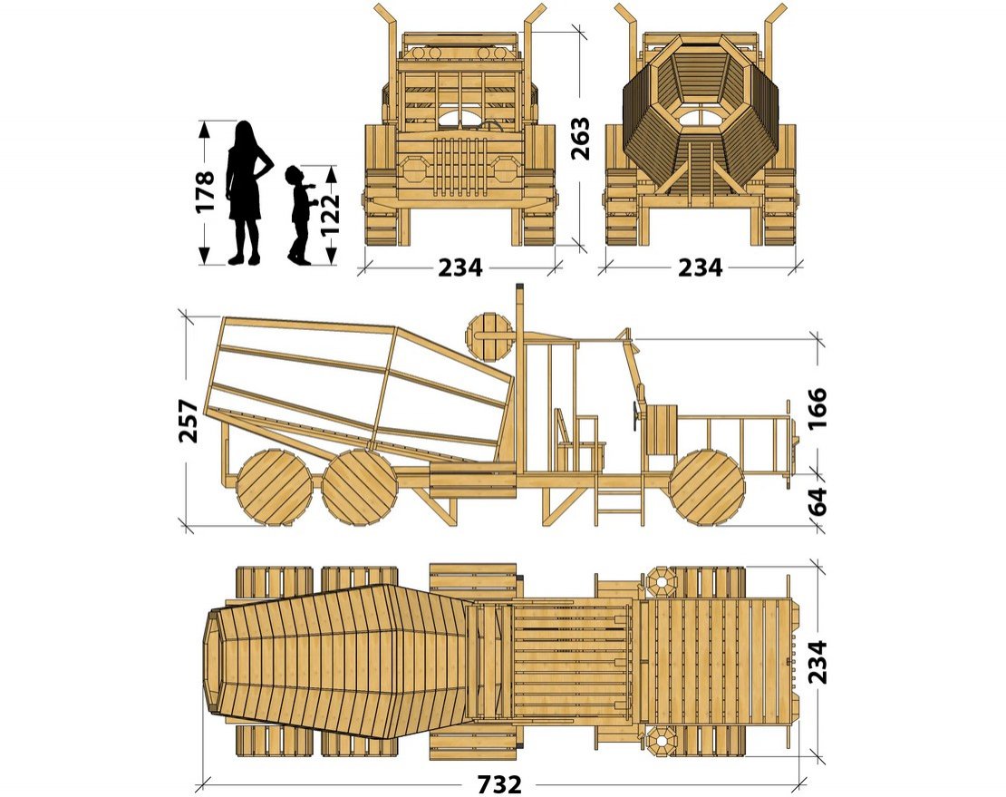 Игровой комплекс TORUDA WOOD Бетономешалка Павлуши - вид 3