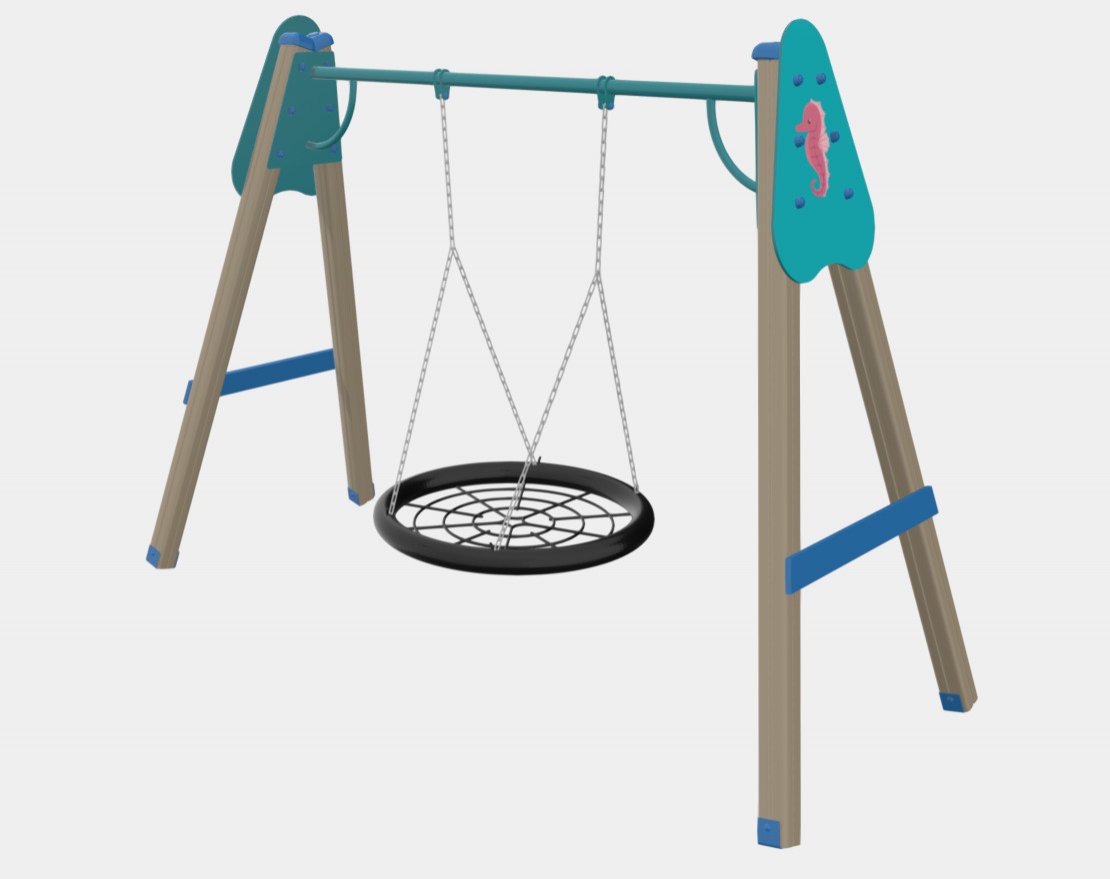 Качели-гнездо деревянные TORUDA Море 01051 - вид 2